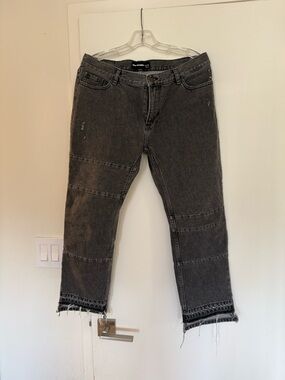 The Kooples Women’s Washed Black Straight Jeans with Panel Seams